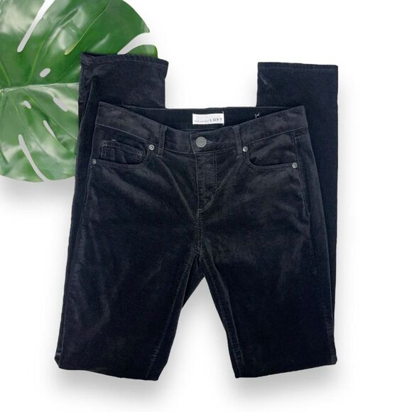 LOFT Modern Velvet Skinny Jeans in Black - Picture 6 of 10